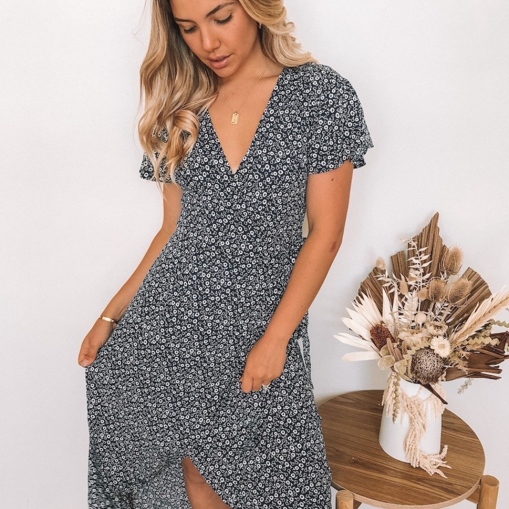 ZOE DRESS - NAVY PRINT
